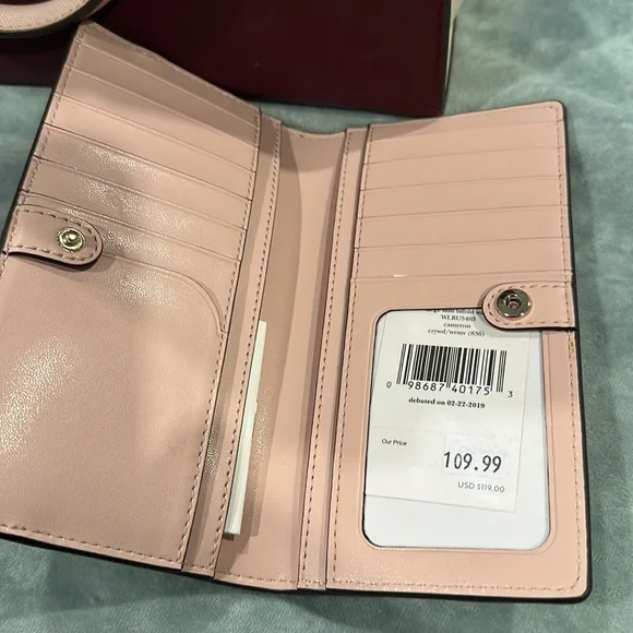 Kate Spade Cameron medium handbag with wallet oxblood/pink /ivory. NWT - Picture 5 of 10